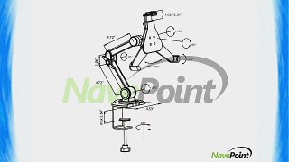 NavePoint Universal Desktop Tablet iPad 1/2/3/4 Stand - C-Clamp Articulating