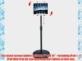 Displays2go Floor Stand for Tablets with Height Adjustable Telescoping Design 360-degree Rotating