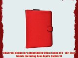 Cooper Cases(TM) Magic Carry Acer Aspire Switch 10 Tablet Folio Case w/ Shoulder Strap in Red