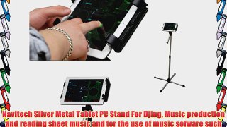 Navitech Silver Metal Tablet PC Stand For Djing Music production and reading sheet music and