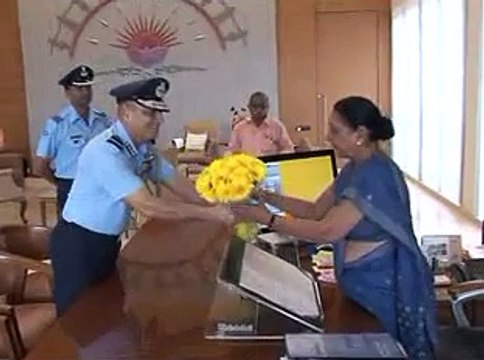 Gandhinagar Air Force Officer meets Gujarat CM