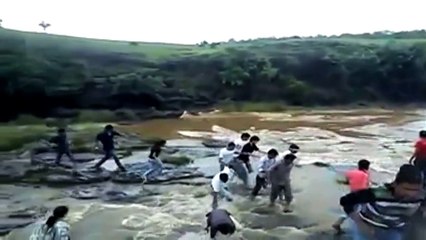 Men swept away by flood trying to help selfish woman
