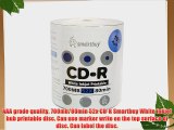 Smartbuy 700mb/80min 52x CD-R White Inkjet Hub Printable Blank Recordable Media Disc (400-Disc)