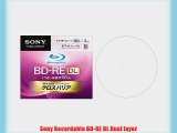 Sony Blu-ray Disc 10 Pack - BD-RE DL 50GB 2X Rewritable Dual Layer Printable Discs