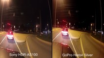 GoPro Hero 4 Silver vs Sony Action Cam HDRAS100 Low Light comparison