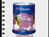 Verbatim 4.7 GB up to16x White Inkjet Printable Recordable Disc DVD R (100 Disc Spindle) 95145