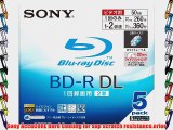 Sony Blu-Ray Disc 5 Pack - 50GB 2X BD-R DL - White Inkjet Printable [Japanese Import]