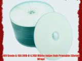 100 Grade A 16X DVD-R 4.7GB White Inkjet Hub Printable (Shrink Wrap)