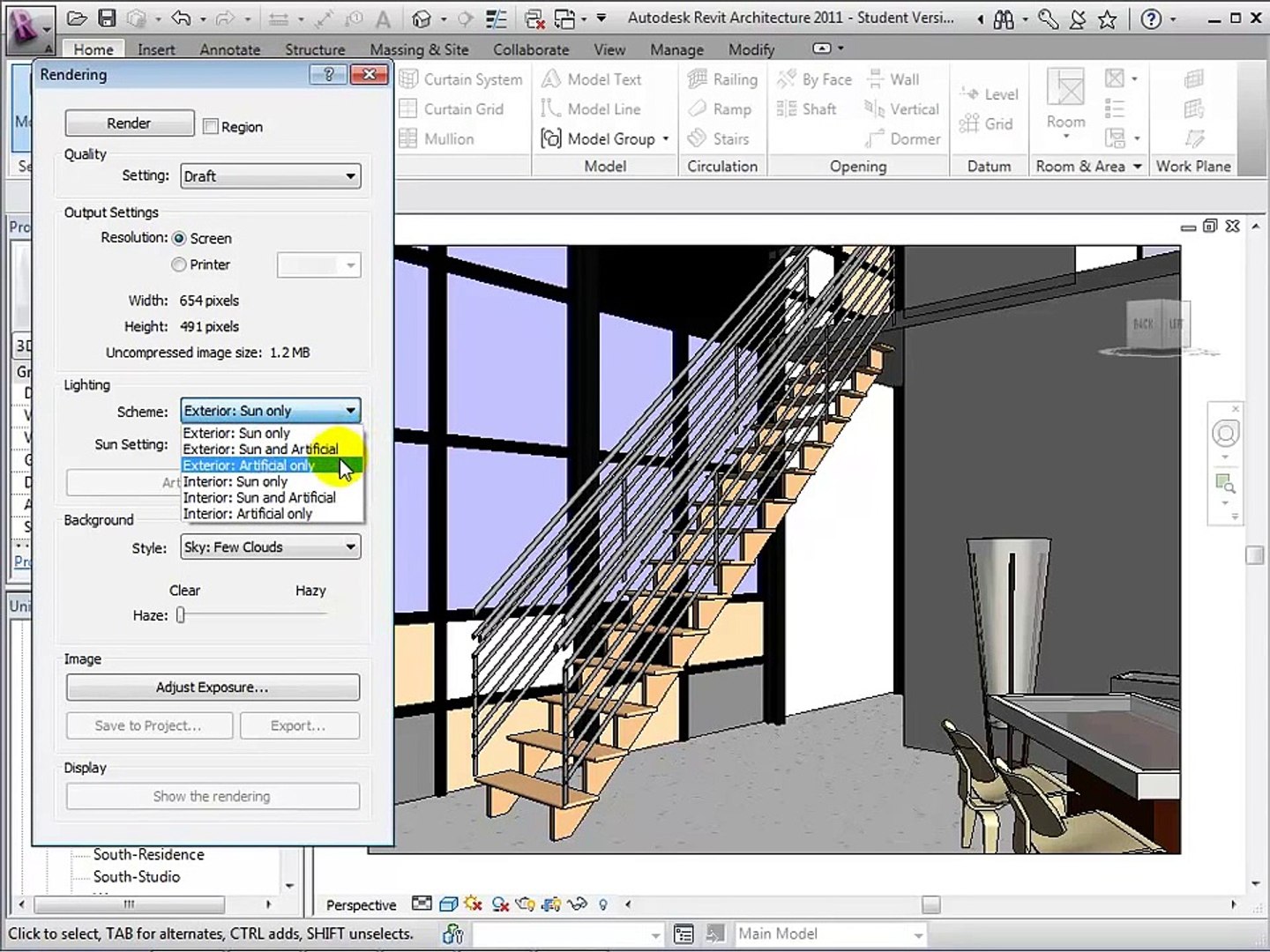 Autodesk Revit Architecture Interior Rendering Tutorial Video