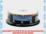 Delkin DDVD-R-I/25 SPIN 8X 100 Year Life Span Archival Gold Inkjet DVD-R (25 Pack Spindle)