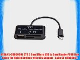 SYBA CL-CRD50061 OTG 5 Card Micro USB to Card Reader/USB Hub Cable for Mobile Devices with