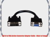 DVI-D to VGA Active Converter Adapter Cable - Male to Female