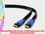 Yubi Power/Aurum Cable AUHDMI50FT-GD 65-Feet Flat Series Flat HDMI Cable with Ethernet Blue