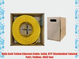 Bulk Cat6 Yellow Ethernet Cable Solid UTP (Unshielded Twisted Pair) Pullbox 1000 foot