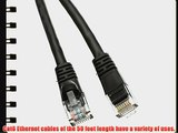 GadKo Cat6 Black Ethernet Patch Cable Round Snagless/Molded Boot 50 foot