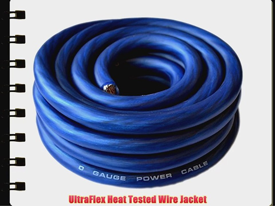 0 Gauge Blue Amplifier Amp Power/Ground 1/0 Wire 25 Feet SuperFlex Cable 25'