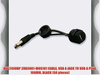 MULTICOMP 2UB3001-W05101 CABLE USB A JACK TO USB A PLUG 100MM BLACK (50 pieces)
