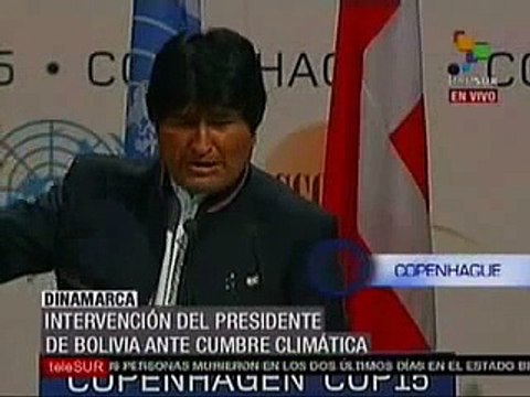 Discurso de Evo Morales en la conferencia sobre cambio climatico en Copenhagen
