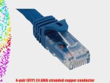 Cable Leader Cat6a 600 MHz UTP Snagless Patch Cable Blue (100 Feet)