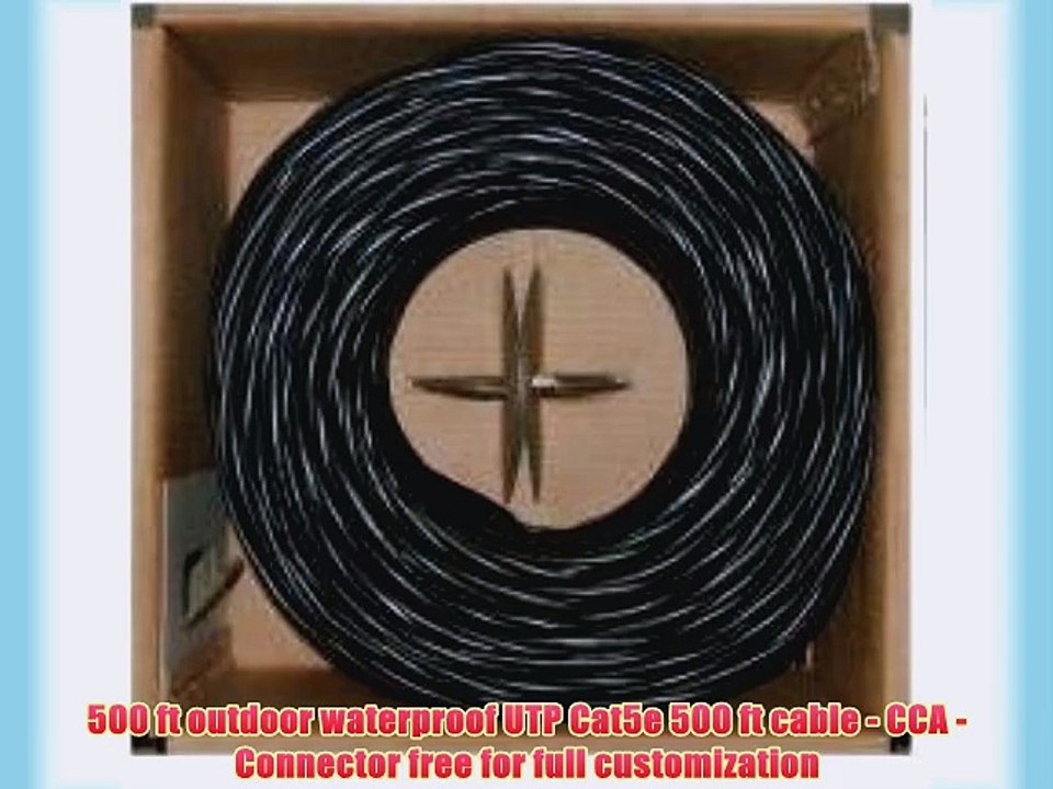 Aurum Cables CAT5e 500 ft Outdoor waterproof - CCA - Direct Burial Ethernet Network Cable with