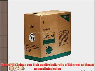 Monoprice 1000FT 24AWG Cat5e 350MHz UTP Stranded In-Wall Rated (CM) Bulk Ethernet Bare Copper