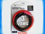 Power Bright 2-AWG3 2 AWG Gauge 3-Foot Professional Series Inverter Cables 2000-2500 watt