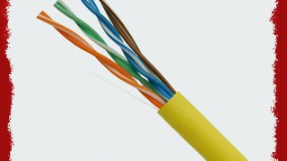 5 Star Cable ETL Listed 1000 Ft. Cat5E UTP Solid Copper PVC CMR-Rated Cable - Yellow
