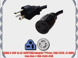 NEMA 5-20P to L5-30R Plug Adapter - 1 Foot 20A/125V 12 AWG - Iron Box # IBX-1336-01M