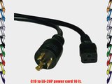Tripp Lite Heavy-Duty Power Cord for PDU and UPS 20A 12AWG (IEC-320-C19 to NEMA L6-20P) 10-ft.(P040-010)