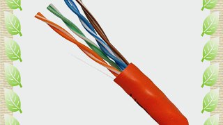 Cat6 UTP 23AWG 8C Solid Bare Copper Plenum 1000ft Orange Bulk Ethernet Cable