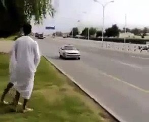 Crazy People Crossing Highway Road