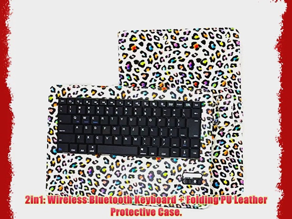 SUPERNIGHT Universal 9-10.5 Inch Tablet Portfolio Leather Case W/ Detachable Bluetooth Keyboard