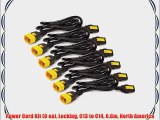 Power Cord Kit (6 ea) Locking C13 to C14 0.6m North America