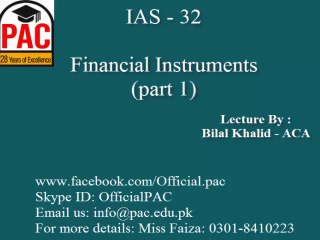 IAS 32 - Financial Instruments - ACCA in Lahore