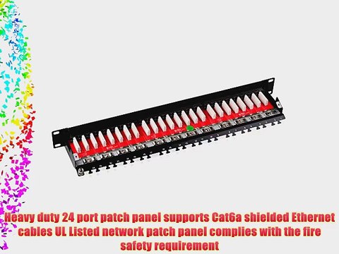 [UL Listed] Cable Matters? Rackmount or Wallmount 24-Port Cat6a Shielded RJ45 Patch Panel with