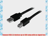 StarTech.com 15m/50-Feet Active USB 2.0 A to B Cable - Black (USB2HAB50AC)