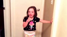 Cute girl sings