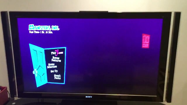 PIXAR 4a. Monsters Inc. Blu-ray 3D/Blu-ray (2013 print, Disc 1) Menu