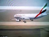 Emirates landing at Dubai International Airport