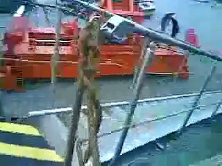 クレーン事故　吊荷落下