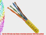 CAT5E 350 MHz UTP 24AWG 8C Solid Pure Copper Plenum 1000ft Yellow Bulk Ethernet Cable
