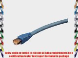 Certified 20 foot Blue Cat 6A Patch Cable Assembled in USA Blue Jeans Cable brand with Test