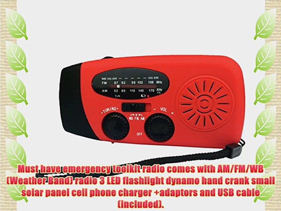 Handheld Emergency Multi-function LED Flashlight   Radio (AM / FM / WB = Weather Band)   Dynamo