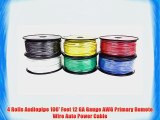 4 Rolls Audiopipe 100' Feet 12 GA Gauge AWG Primary Remote Wire Auto Power Cable