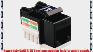 Cable Matters? 25-Pack Cat6 RJ45 Keystone Jack in Black and Keystone Punch-Down Stand