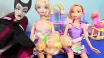 ELSA DAYCARE Play Doh Barbie FROZEN PARODY PEPPA PIG Part 2 Anna Maleficent Babysit