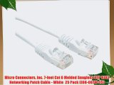 Micro Connectors Inc. 7-feet Cat 6 Molded Snagless UTP RJ45 Networking Patch Cable - White