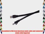 Certified 50 foot Black Cat 6A Patch Cable Assembled in USA Blue Jeans Cable brand with Test