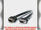 C2G / Cables to Go 50242 Select VGA Video Extension Male/Female Cable Black (50 Feet/15.24