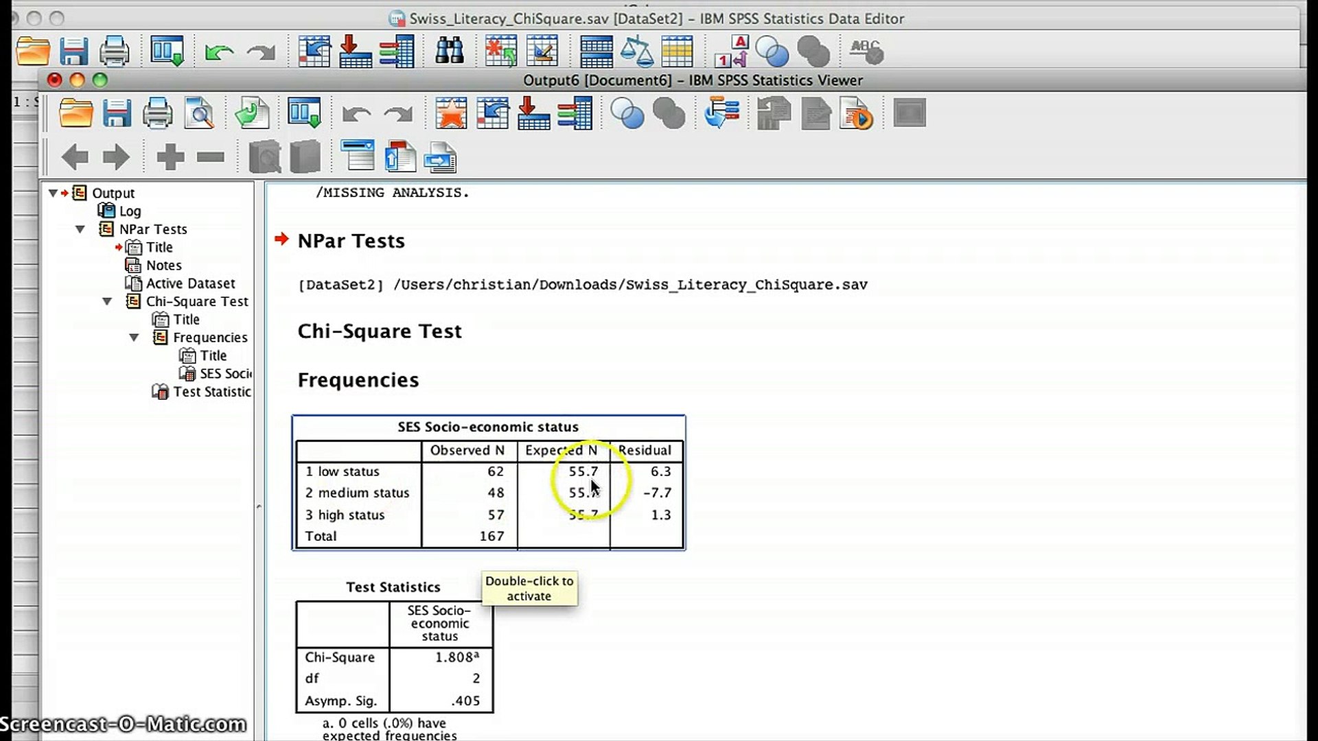 Spss Chi Square Test Of Goodness Of Fit Video Dailymotion